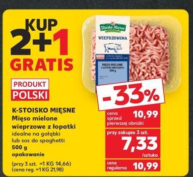 Mięso mielone wieprzowe z łopatki Stoisko mięsne promocja