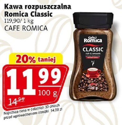 Kawa rozpuszczalna Romica Classic CAFE ROMICA promocja w Prim Market