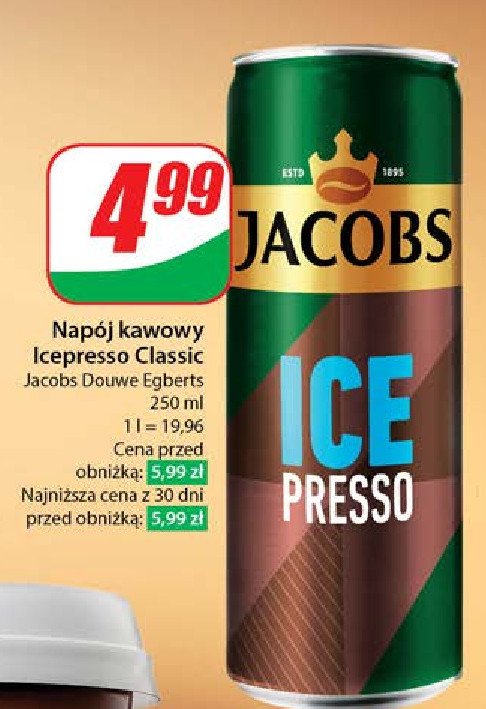 Napój kawowy classic JACOBS ICE PRESSO promocja w Dino