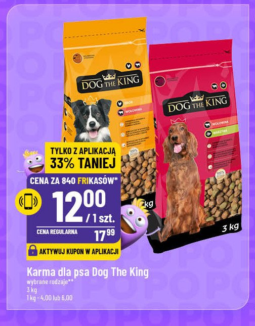 Karma dla psa z wołowiną Dog the king promocja