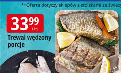 Trewal wędzony porcje promocja w Leclerc