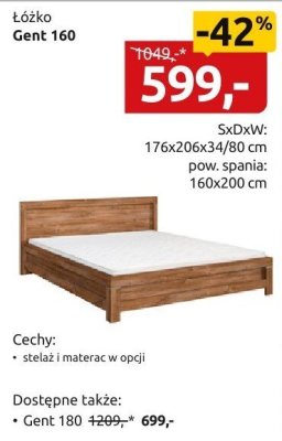Łóżko Gent 160 promocja w Black Red White