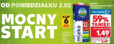 Mleko łowickie UHT 3,2% tł. promocja w Kaufland