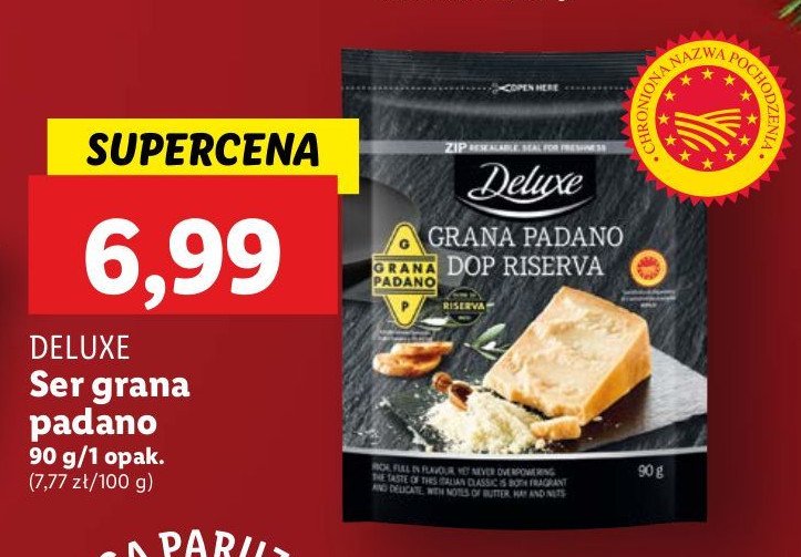 Ser grana padano tarty Deluxe promocja