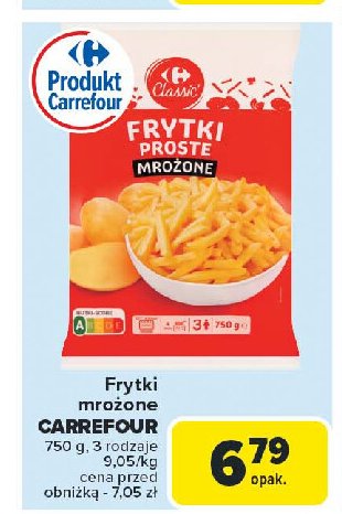 Frytki proste Carrefour classic promocja w Carrefour