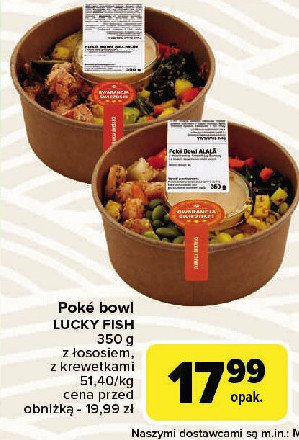 Sałatka poke bowl salmon Lucky fish promocja w Carrefour Market