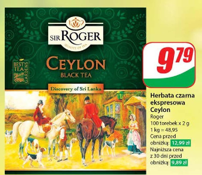 Herbata ceylon black tea Sir roger promocja