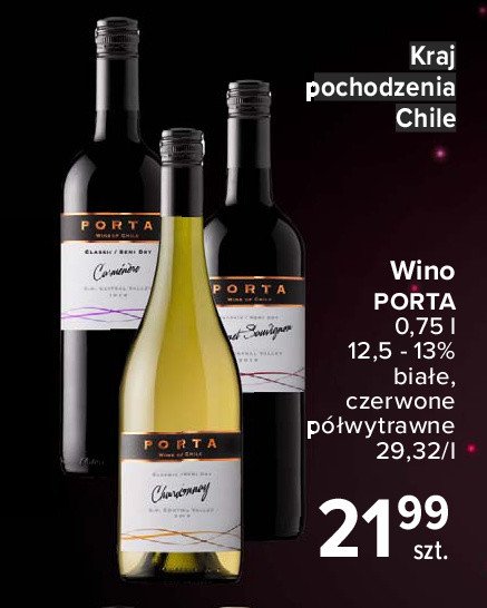 Wino Porta reserva cabernet sauvignon promocja