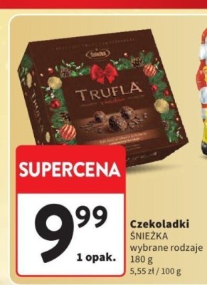 Czekoladki Śnieżka wybrane rodzaje promocja w Intermarche