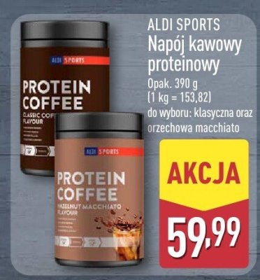 Napój kawowy proteinowy ALDI SPORTS Protein Coffee 390 g różne smaki promocja w Aldi