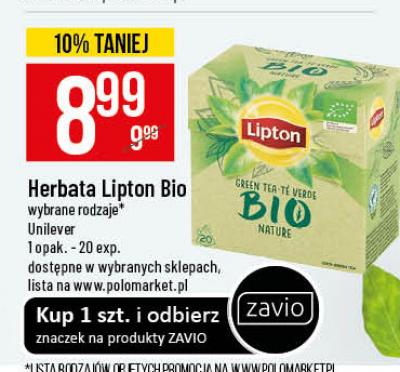 Herbata green Lipton bio promocja