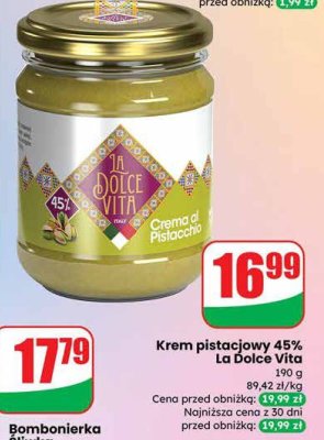 Krem pistacjowy 45% La Dolce Vita promocja w Dino