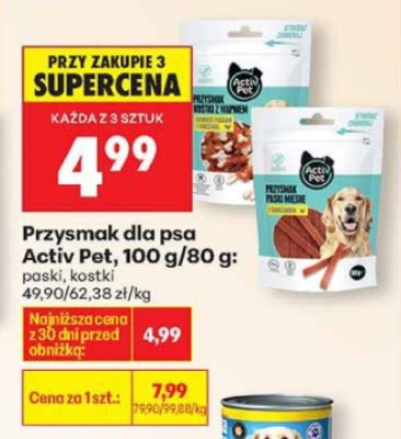 Przysmak dla psa Activ Pet, 100 g/80 g: paski, kostki promocja w Biedronka