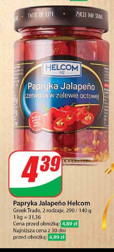 Papryka jalapeno czerwona w zalewie octowej Helcom promocja