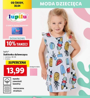 Sukienka dziewczęca 98-128 Lupilu promocja