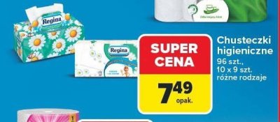 Chusteczki higieniczne 96 szt. różne rodzaje Regina promocja w Carrefour