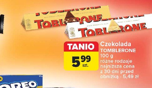 Czekolada mleczna Toblerone promocja