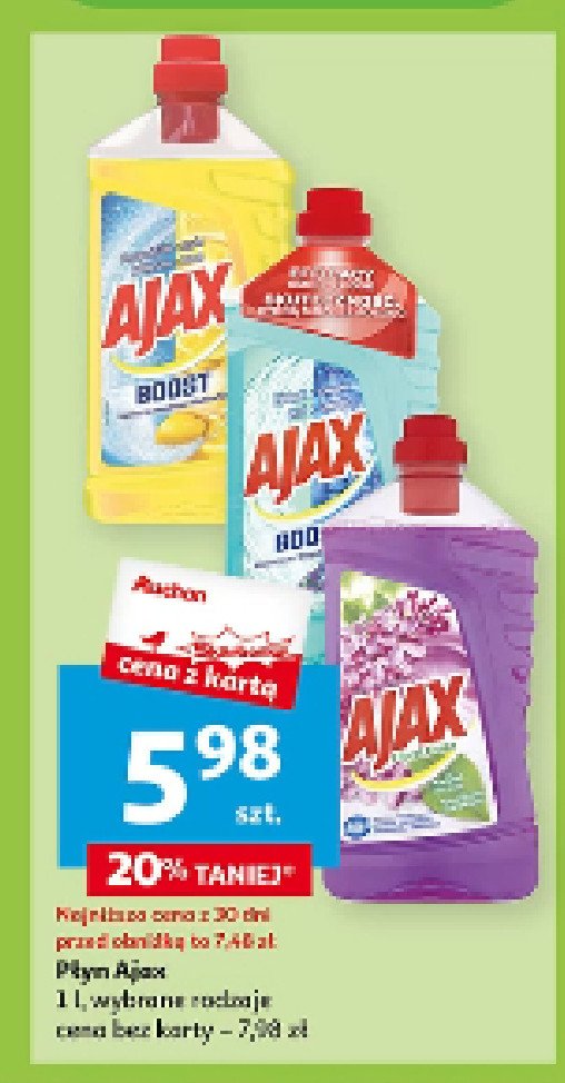 Płyn do mycia ocet & lawenda Ajax boost Ajax . promocja
