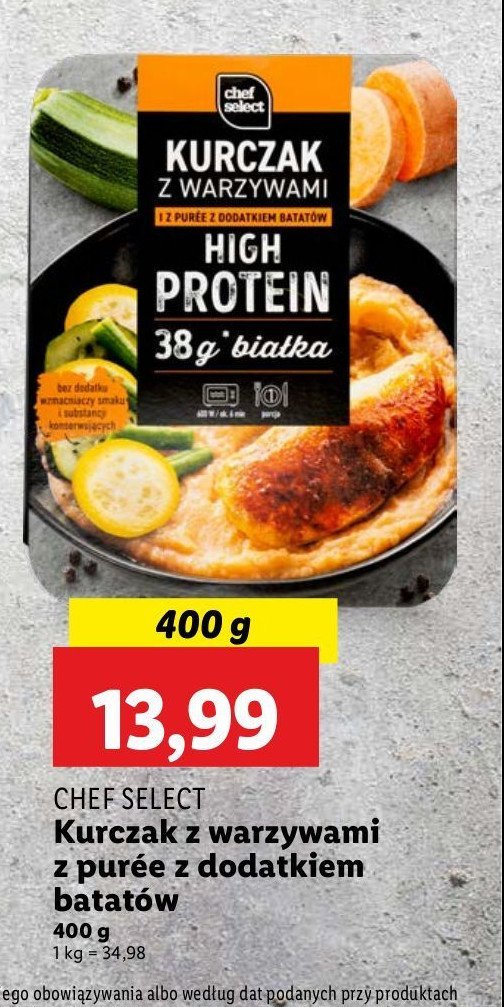 Danie high protein kurczak z warzywami Chef select promocja