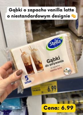Gąbki do zmywania o zapachu vanilla latte promocja w Kaufland
