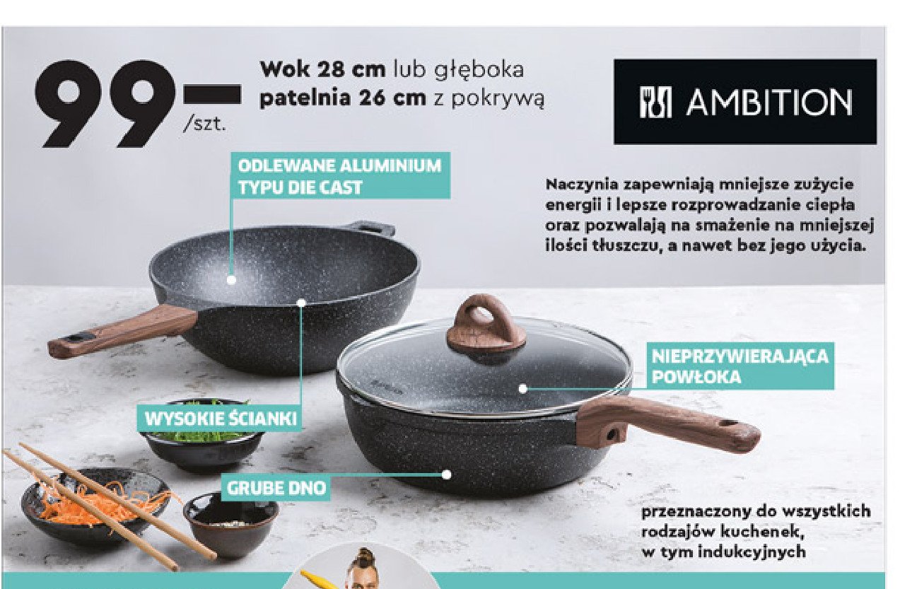 again Person in charge of sports game Conceited Wok petra 28 cm Ambition - cena - promocje - opinie - sklep | Blix.pl