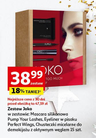 Zestaw w pude艂ku: mascara pump your lashes + eyeliner perfect wings + chusteczki micelarne Joko zestawy Joko make-up promocja