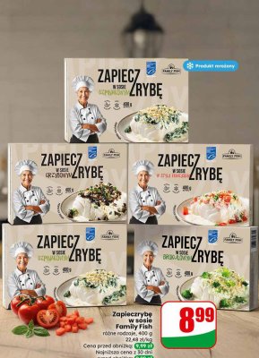 Zapiecz rybę w sosie Family Fish - szpinakowym 400g promocja w Dino