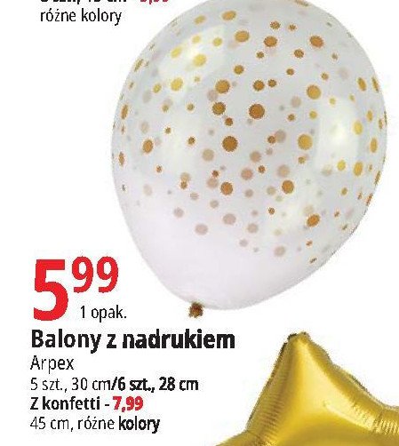 Balony z nadrukiem 30 cm Arpex promocja