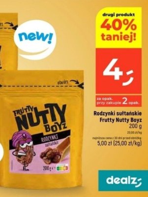 Rodzynki sułtańskie Frutty Nutty Boyz promocja w Dealz