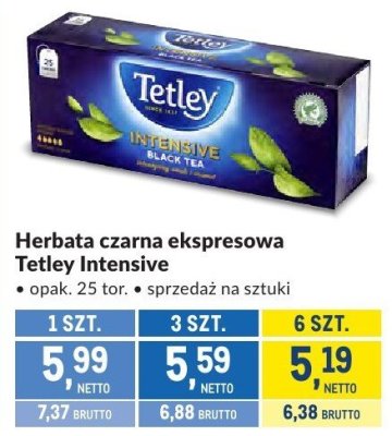 Herbata czarna ekspresowa Tetley Intensive promocja w Makro