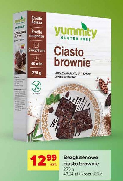Brownie mix amaratus kakao Yummity promocja
