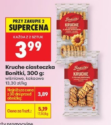 Kruche ciasteczka wiśniowe, 300 g promocja w Biedronka