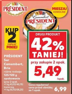 Ser naturalny President brie promocja w Kaufland