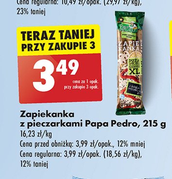 Zapiekanka z serem mozzarella i pieczarkami Papa pedro promocja