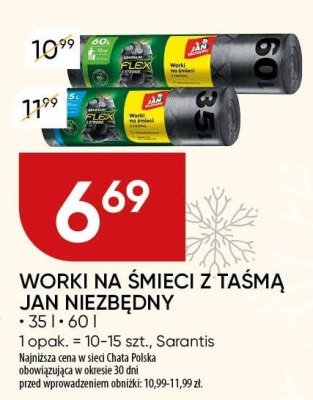 Worki na śmieci z taśmą Jan Niezbędny promocja w Chata Polska
