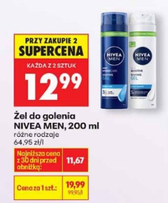 Żel do golenia NIVEA MEN, 200 ml promocja w Biedronka