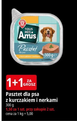 Pasztet dla psa z kurczakiem i nerkami Tous nos Amis promocja w Leclerc