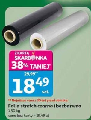 Folia stretch czarna i bezbarwna 1,50 kg promocja w Auchan