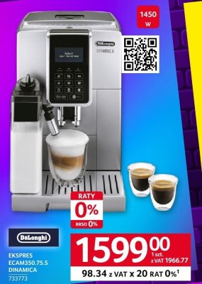 Ekspres DELONGHI ECAM350.75.S DINAMICA promocja w Selgros