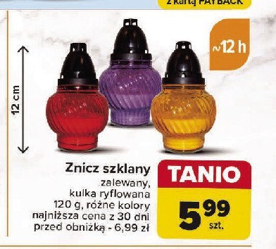 Znicz szklany 120 g promocja