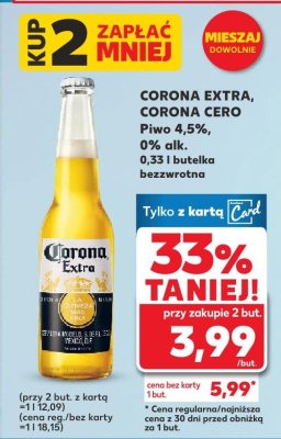 Piwo Corona Cero  promocja w Kaufland