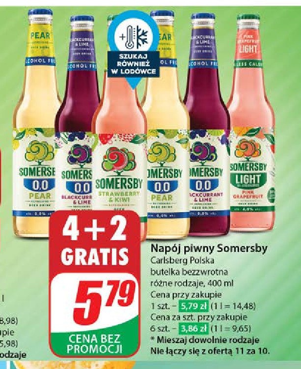 Piwo Somersby pink grapefruit promocja w Dino