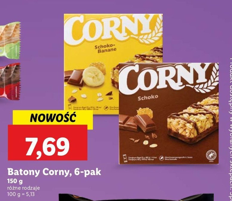Baton czekoladowy CORNY promocja w Lidl