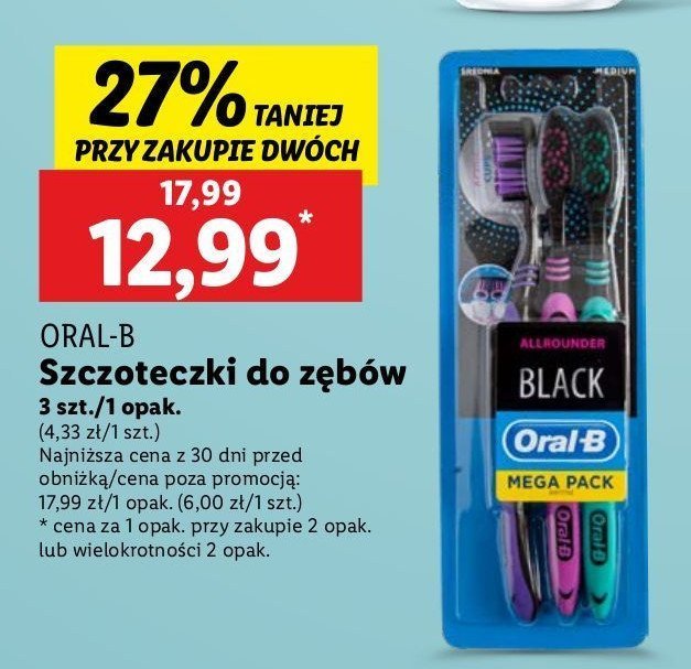 Szczoteczka do zębów black medium Oral-b allrounder promocja