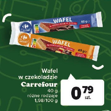 Wafelek kakaowy w czekoladzie mlecznej Carrefour promocja