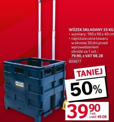 Wózek składany 25 kg promocja w Selgros