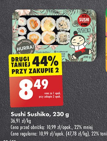 Sushi sushiko Sushi 4you promocja w Biedronka