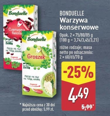 Groszek Bonduelle promocja w Aldi