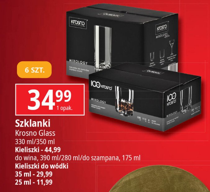 Kieliszki do wódki 35 ml mixology Krosno s.a. promocja