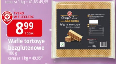 Wafle tortowe bezglutenowe promocja w Leclerc